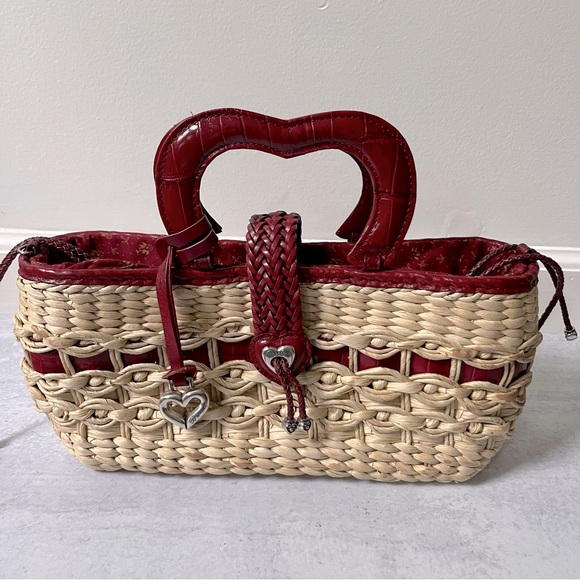 Brighton Handbags - Brighton Woven Heart Basket Handbag